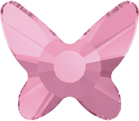 Hot Fix Swarovski Butterfly-Light Rose