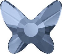 Hot Fix Swarovski Butterfly-Denim Blue FROSTED